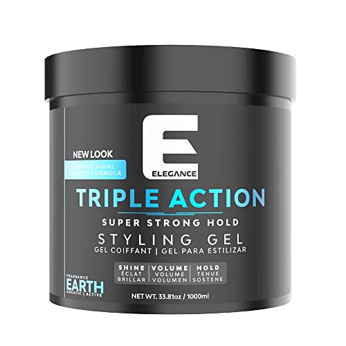 E Elegance Earth Fragrance Triple Action Hair Gel for Men And Women - Super Strong Hold, Extreme Volume, And Long Lasting Shine - Flake Free Beauty & Personal Care E Elegance