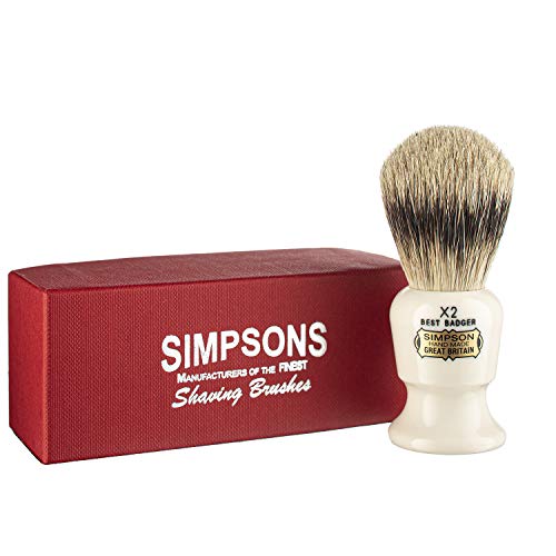 Commodore Best Badger Brush- Simpson Shaving Brushes - Faux Ivory Handle (X2 Best) Beauty and Personal Care Simpson Shaving Brushes