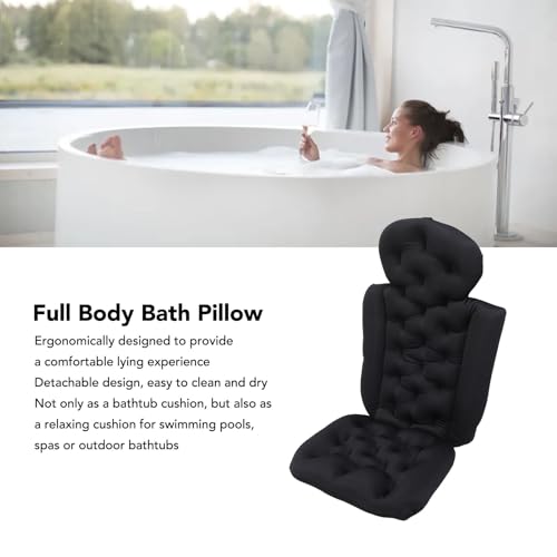 Luocute Full Body Bath Pillow, Spa Bath Pillow Ergonomic Design Non Slip Base Large Size 33.7 x 15in Premium Mesh Fabric with Removable Design Bathtub Beauty and Personal Care Luocute