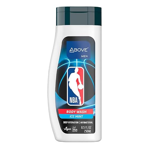 ABOVE NBA Body Wash for Men | ICE MINT | Deep Hydration & Energizing Cleanse | Mind-Fresh Cooling Scent | 8.5 oz Beauty & Personal Care NBA
