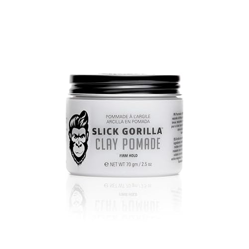 Slick Gorilla Clay Pomade for Men, 2.5 oz (75 ml), Firm Hold Hair Clay with Natural Matte Finish, Non-Greasy Men’s Hair Pomade for Textured, Wavy Beauty & Personal Care Slick Gorilla