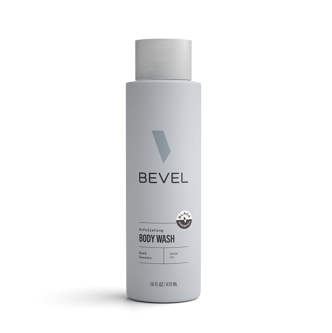 Bevel Exfoliating Body Wash for Men - Dark Cassis Scent with Charcoal and Argan Oil, 16 Oz (Packaging May Vary) Beauty & Personal Care Bevel