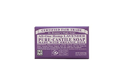 Dr. Bronner's Magic Soaps: Pure Castile Soap Bar, Lavender 5 Ounce (Pack of 5) Beauty & Personal Care Dr. Bronner's
