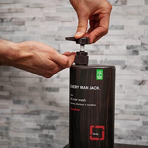 Every Man Jack 3-in-1 All Over Wash - Cedarwood |Twin Pack - 2 Bottles Included | Naturally Derived, Parabens-free, Pthalate-free, Dye-free Beauty & Personal Care Every Man Jack