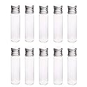 10Pcs Glass Sealed Bottle with Screw Aluminum Cap Clear Tiny Empty Sample Vials Glass Jars Containers Cute Wishes Bottle (20ml) Beauty & Personal Care glasstore