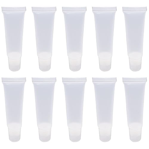 Ewanda store 50PCS 10ml Empty Lip Gloss Balm Tubes Lip Gloss Containers Cute Lipgloss Supplies Squeeze Tubes with Bevel Stoppers Beauty & Personal Care Ewanda store