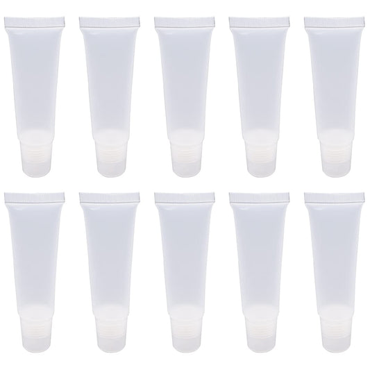 Ewanda store 50PCS 10ml Empty Lip Gloss Balm Tubes Lip Gloss Containers Cute Lipgloss Supplies Squeeze Tubes with Bevel Stoppers Beauty & Personal Care Ewanda store