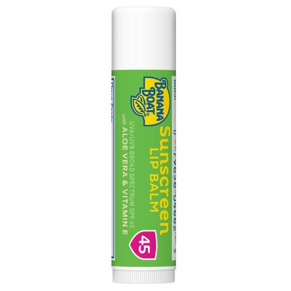 Banana Boat Aloe Vera with Vitamin E Sunscreen Lip Balm SPF 45 - .15 oz, Pack of 6 Beauty & Personal Care Banana Boat