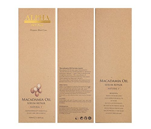 Macadamia Oil Hair Serum Organic Hair Care By Alpha New York100 ml. / 3.38 fl.oz. Beauty & Personal Care ALPHA NEW YORK