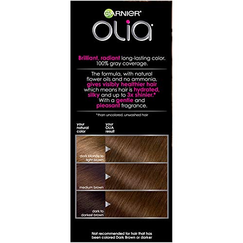Garnier Hair Color Olia Oil Powered Permanent Hair Color, (Packaging May Vary) 5.3 Medium Golden Brown, 3 Count