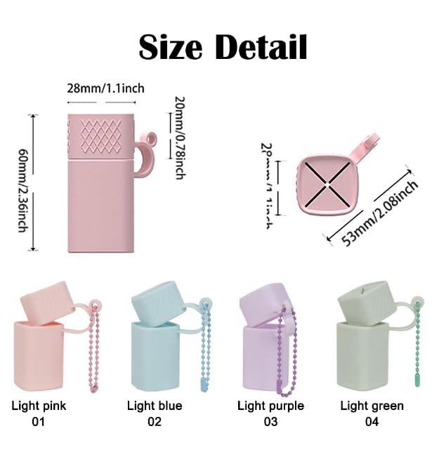 DIYBravo 2 pcs Silicone Lip Balm Holder Lipstick Cases Keychain Chapstick Case Holder Lip Balm Sleeves Pouch, Portable Silicone Lip Gloss with Ball Beauty and Personal Care DIYBravo