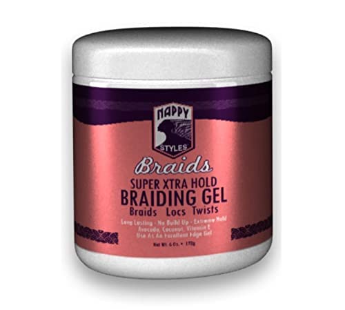 Nappy Styles Braids Braiding Gel Super Xtra Hold 6 Oz and Leave In Conditioner Spray (GEL AND SPRAY) Beauty & Personal Care Nappy Styles