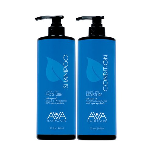 Ava Haircare - Moisture Shampoo And Conditioner - Vegan, Sulphate Free, Paraben Free, Cruelty Free (Set of 2, 33oz Each) Beauty & Personal Care Ava Haircare