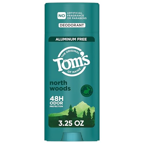 Tom’s of Maine North Woods Natural Deodorant for Men and Women, Aluminum Free, No Artificial Fragrances, Dyes, or Preservatives, Baking Soda Free Beauty and Personal Care Tom's of Maine