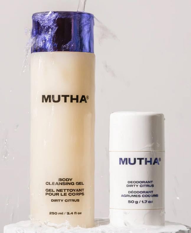 MUTHA Dirty Citrus Bath Bundle - Body Cleansing Gel, Nudist Exfoliating Body Bar, and Deodorant Beauty & Personal Care MUTHA