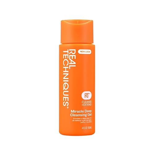 Real Techniques Miracle Deep Cleansing Gel, Makeup Brush & Sponge Cleaner Shampoo for Makeup Tools, Vegan & Cruelty-Free, 4 fl. oz./118 ml Bottle Beauty & Personal Care Real Techniques