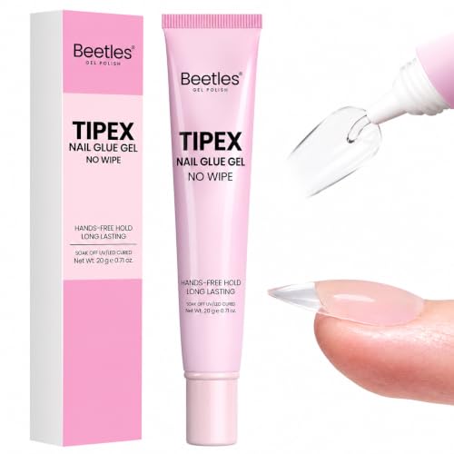 Beetles 20g Solid Nail Glue Gel, No Wipe & No-Need-to-Hold, Designed for Tipex Instant Apex Nail Tips, Flat-Nail Friendly, DIY & Salon Use, UV/LED Beauty and Personal Care beetles Gel Polish Default Title