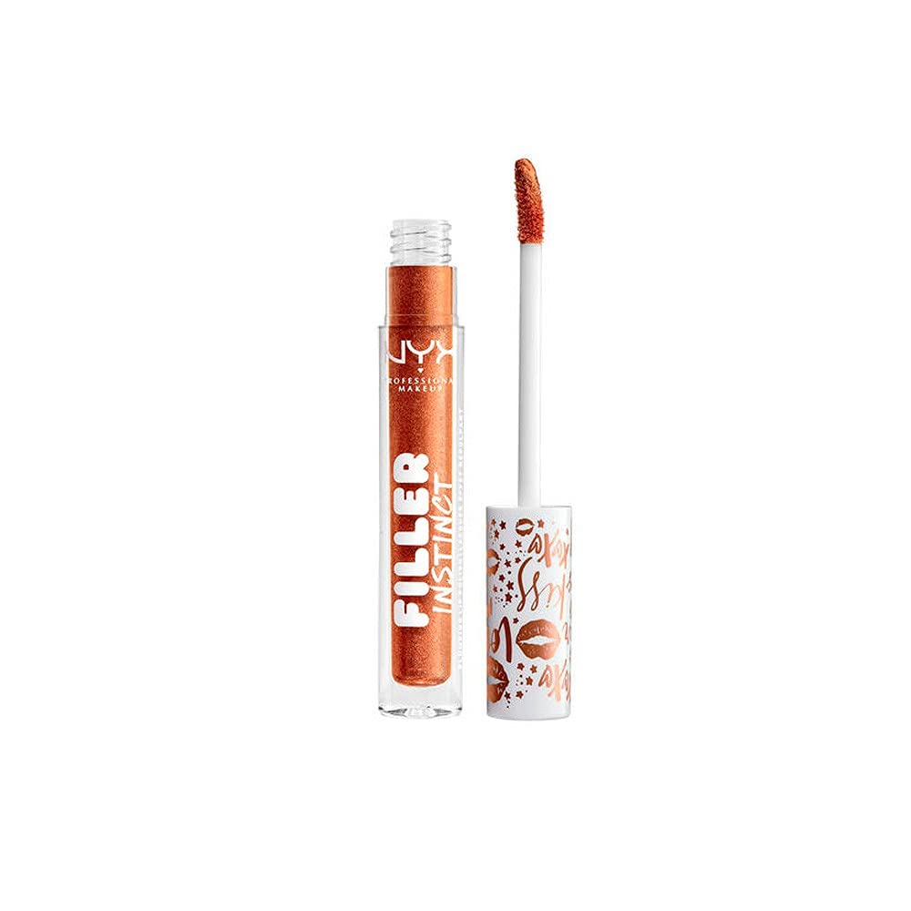 NYX PROFESSIONAL MAKEUP Filler Instinct Plumping Lip Polish, Lip Plumper Gloss - New Money (Copper Gold) Beauty & Personal Care NYX PROFESSIONAL MAKEUP