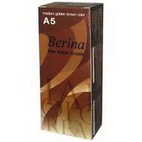 Berina A5 Hair Color Cream Dye Medium Golden Brown Pack of 1 Super Permanent Fashion Unisex Containing an Innovative Component that Protects Beauty & Personal Care Berina