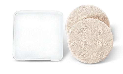 OWLFAVO 2pcs Round Makeup Sponges with 1 Travel Case, Beauty Face Primer Compact Powder Puff, Blender Sponge Replacement for Cosmetic Flawless Beauty & Personal Care OWLFAVO