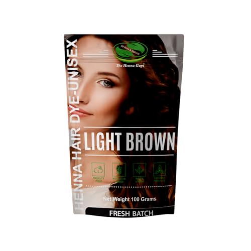 1 Pack Of Light Brown Henna Hair & Beard Color/Dye 100 Grams - Natural Hair Color, Plant-based Hair Dye - The Henna Guys Beauty & Personal Care The Henna Guys