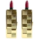 Stephanie Imports Set of 2 Rectangular Vintage Lipstick Cases With Glass Mirror (Gold Checker) Beauty & Personal Care Stephanie Imports