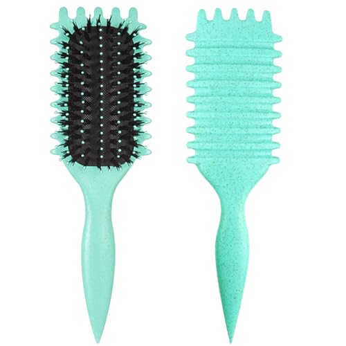 1 PCS Curly Hair Brush, Curl Defining Brush (Green)