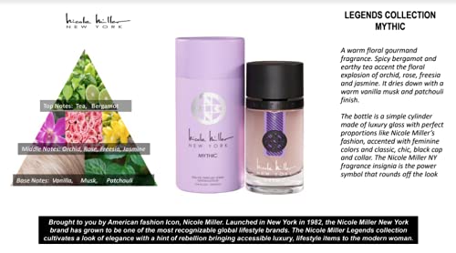 Nicole Miller NY Legends – Mythic – Eau De Parfum Spray for Women – Warm, Spicy & Floral Woman’s Fragrance – Earthy & Feminine Long Lasting Beauty & Personal Care Nicole Miller New York