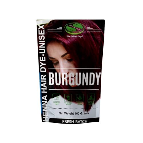 1 Pack Of Burgundy Henna Hair & Beard Color/Dye 100 Grams - Natural Hair Color, Plant-based Hair Dye - The Henna Guys Beauty & Personal Care The Henna Guys