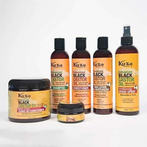 Kuza Jamaican Black Castor Oil Anti-Breakage Edge Gel - Infused with Coconut Oil - for Dry, Fragile Hair, 2 oz Beauty & Personal Care Kuza