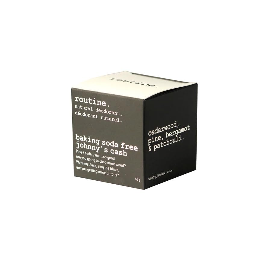 Routine. Natural and Aluminum Free Deodorant (2 Fluid Oz.) for Women and Men - Johnny's Cash No Baking Soda - Cedarwood, Pine, Bergamot & Patchouli Beauty and Personal Care Routine