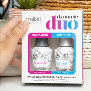 Gelish Dynamic Duo - Foundation Base & Top It Off Sealer Gel Set, Long-lasting, High-Shine Finish for Gel Manicures, Cures Fast in LED/UV Light, No Beauty & Personal Care Gelish