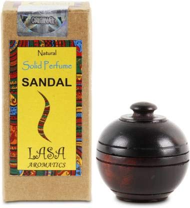 Lasa Aromatics Natural Solid Perfume Body Musk In Wooden Jar - 6 gm (Sandal) Beauty & Personal Care LASA AROMATICS