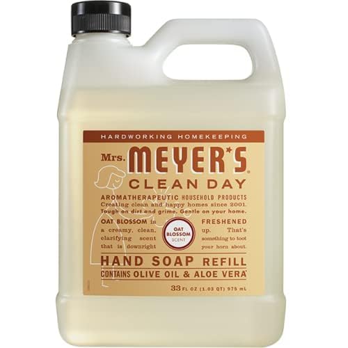 Meyers Mrs Clean Day Liquid Hand Soap Refill Variety Pack, 1 Rain Water, 1 Oat Blossom, 1 Plum Berry, 33 FL OZ (3 CT) Beauty & Personal Care Mrs. MEYER'S