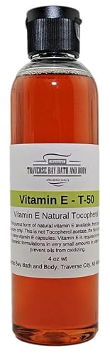 Traverse Bay Bath and Body Vitamin E - T-50, 4 oz Natural Vitamin E, Soap Making supply's. Full Spectrum Tocopherol Beauty & Personal Care Traverse Bay Bath and Body