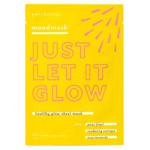 Patchology Moodmask Just Let It Glow Face Sheet Mask for Women & Men - Hydrating Facial Sheet Mask for Scarring, Clear & Healthy Skin w/Pear Fruit Beauty & Personal Care Patchology