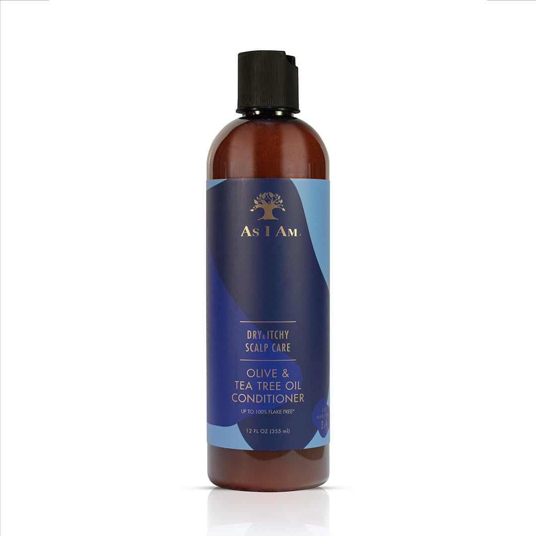 As I Am Dry & Itchy Scalp Care Conditioner - 12 ounce - Enriched with Zinc Pyrithione, Olive Oil, and Tea Tree Oil - Fights Dandruff and Seborrheic