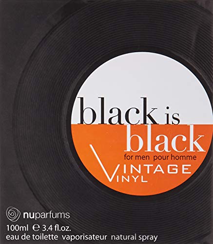 Nu Parfums Black Is Black Vintage Vinyl Eau de Toilette Spray for Men, 3.4 Ounce Beauty & Personal Care Nuparfums
