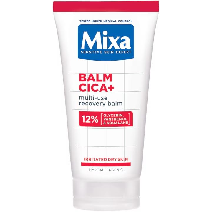 Mixa Cica Multi-Use Repair Balm - 50ml /1.69fl.oz./ Repairing Balm for Dry & Irritated Skin - 12% Glycerin, Panthenol & Squalane - Face, Body & Lips Beauty and Personal Care Mixa
