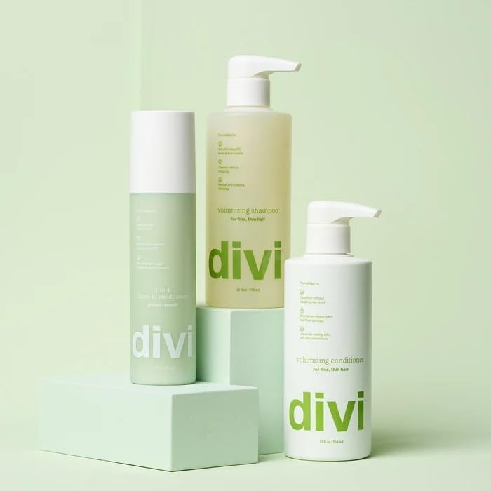 Divi Wash Day Essentials for Fine and Thinning Hair, Volumizing Shampoo, Conditioner, Leave-In Conditioner, 3-Piece Set Beauty & Personal Care divi