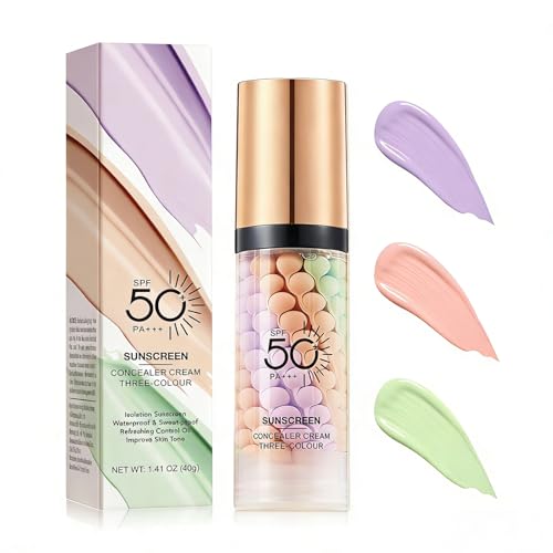 3 In 1 Primer for Face Before Makeup, SPF 50 PA+++, Sunscreen Isolation Cream, One Step Color Corrector Primer, Blurs Facial Serum Oil Control Beauty and Personal Care Sulily Default Title