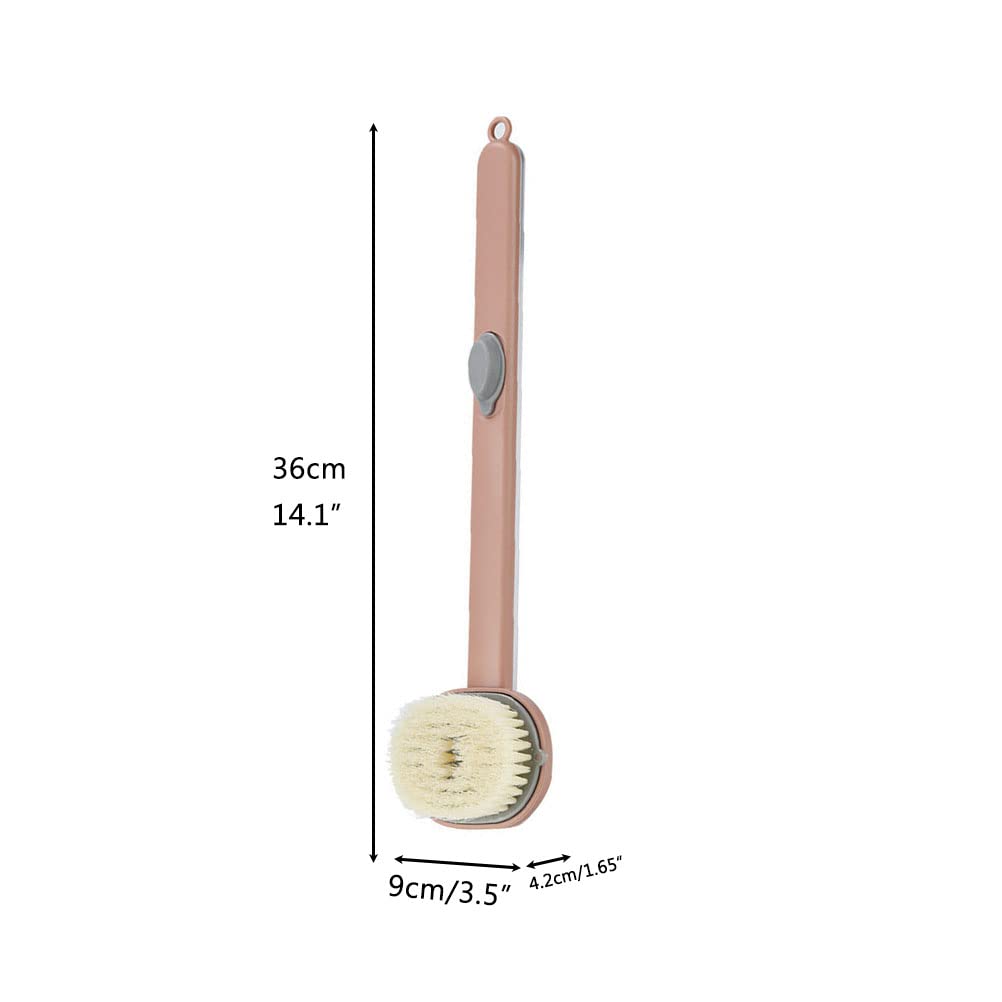 Shower Brush, Long Handle Shower Scrub Brush, Long Handle Bathroom Massage Cleaning Brush, Soap Dispenser Back Brush for Shower Brush Beauty and Personal Care Cricia
