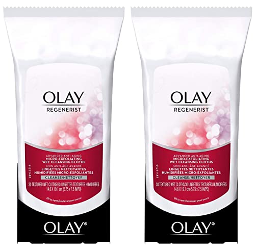 Olay Regenerist Micro-Exfoliating Wet Cleansing Cloths 30 Count (Pack of 2) Beauty & Personal Care Olay
