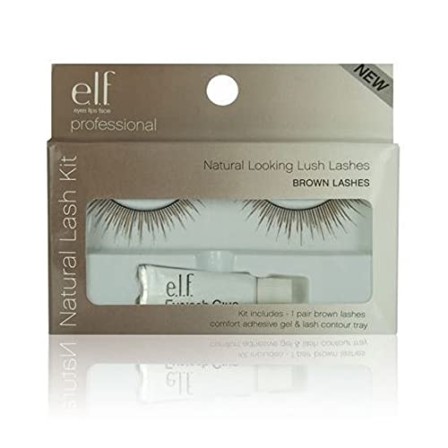 Natural Lash Kit, (1 Pair Brown Lashes, Adhesive, and Tray) Beauty & Personal Care e.l.f.