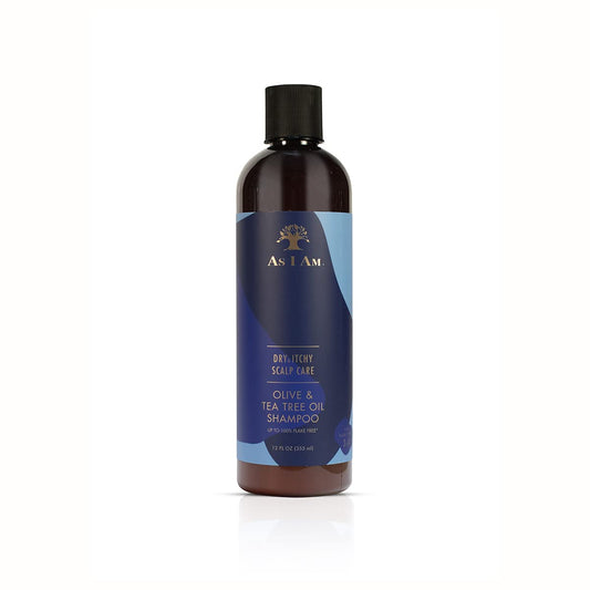 As I Am Dry & Itchy Scalp Care Shampoo - 12 ounce - Fights Dandruff and Seborrheic Dermatitis - Enriched with Zinc Pyrithione, Olive Oil, and Tea Tree