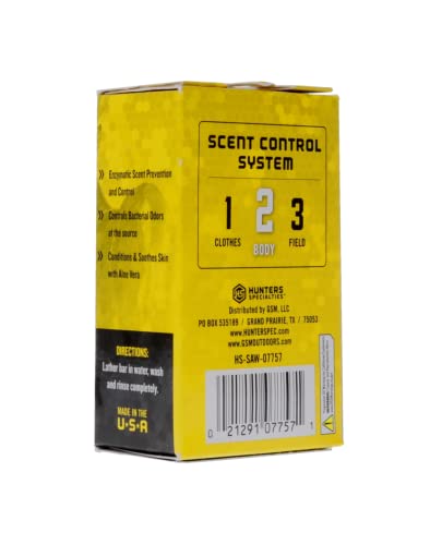 Hunters Specialties Scent-A-Way MAX Bar Body Soap - Hunting Odorless Green Soap Scent Eliminator for Hunters, Trappers, Anglers, and Campers - 3.5 Oz Beauty & Personal Care Hunters Specialties