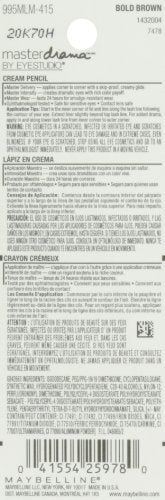 Maybelline New York Eye Studio Master Drama Cream Pencil Liner, Bold Brown 415, 0.01 Ounce Beauty & Personal Care MAYBELLINE