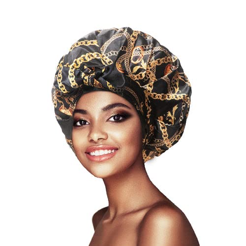 TouchUps Premium 100% Satin Hair Bonnet Sleeping Silky Soft Adjustable Styling Wrap Bonnet All Types Maintain Natural Health Beauty and Personal Care TouchUps