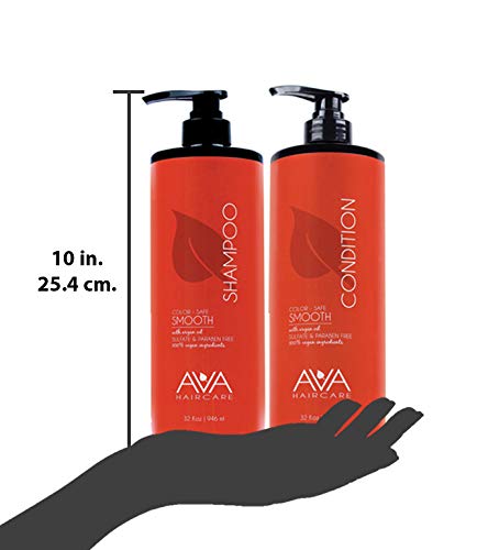 Ava Haircare - Smooth Shampoo And Conditioner - Vegan, Sulphate Free, Paraben Free, Cruelty Free (Set of 2, 33oz Each) Beauty & Personal Care Ava Haircare