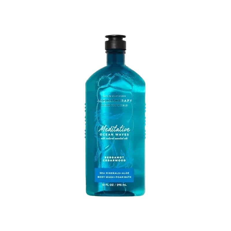Bath & Body Works Meditative Ocean Waves Bergamot Cedarwood Body Wash and Foam Bath, 10 Ounces, Aromatherapy Ocean Essentials Collection Beauty & Personal Care Bath & Body Works